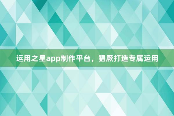 运用之星app制作平台，猖厥打造专属运用