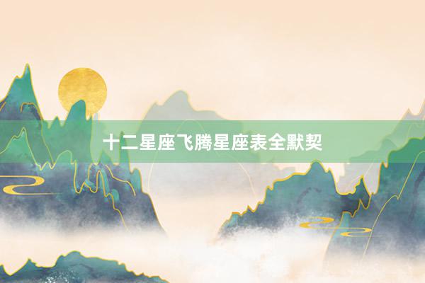 十二星座飞腾星座表全默契