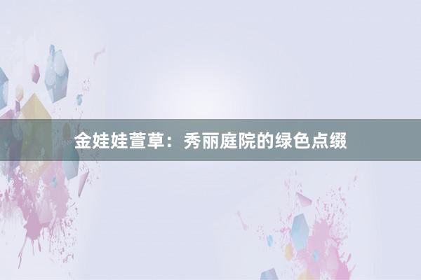 金娃娃萱草：秀丽庭院的绿色点缀